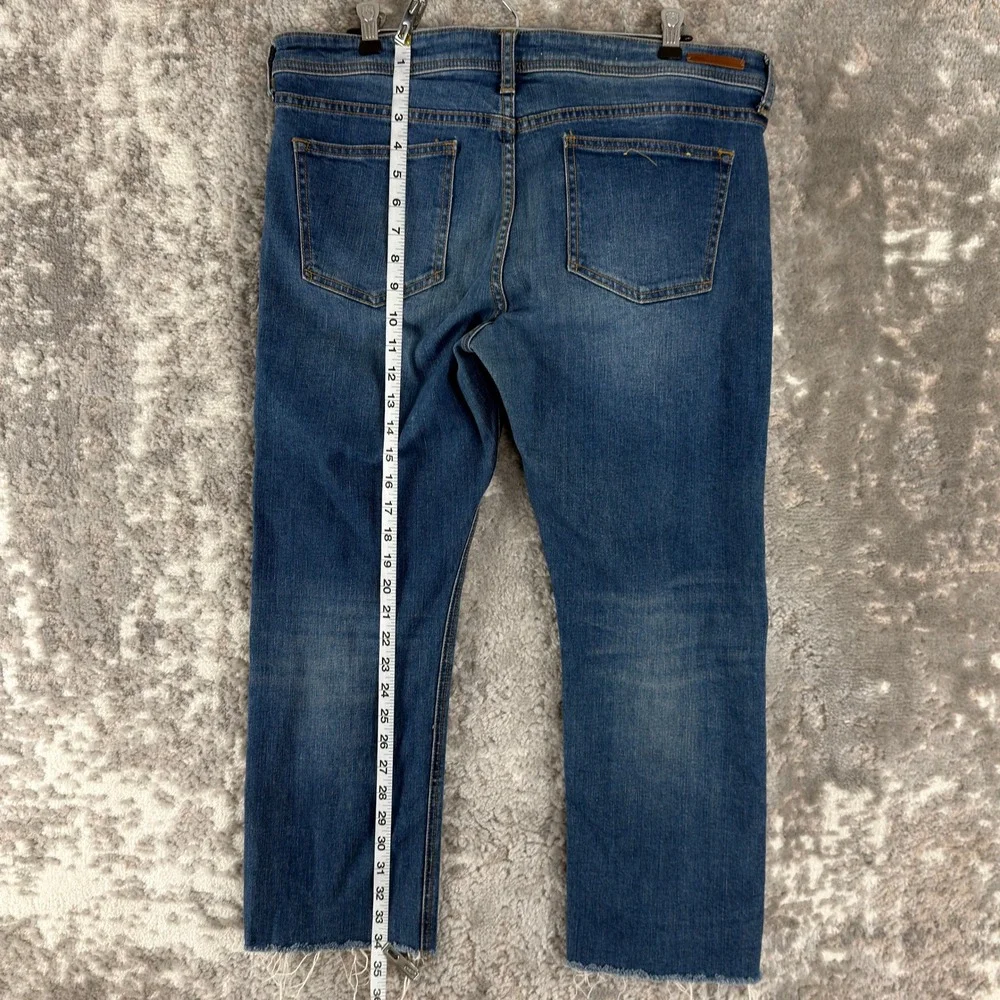 Pilcro and the Letterpress Size 31p Slim Straight Raw Hem Jeans Blue Women - Picture 2 of 10